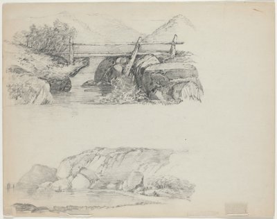 Ponte su ruscello roccioso da John William Casilear