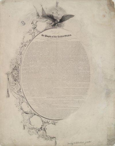 Disegno per la Costituzione degli Stati Uniti da John William Casilear