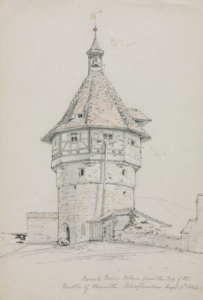 Torre Rotonda, Castello di Munoth, Sciaffusa, Svizzera, 1842 da John William Casilear