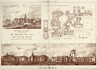 Il manicomio di Newcastle upon Tyne, Coxlodge, c.1829 da John William Dyson