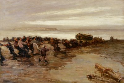 Traino della scialuppa di salvataggio, Holy Island da John William Gilroy