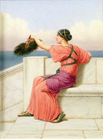 Una bellezza classica vicino al mare da John William Godward
