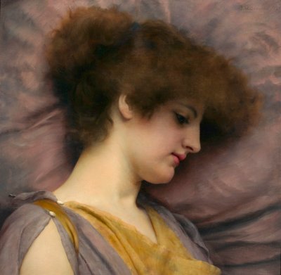 Pensieri lontani, di John William Godward da John William Godward