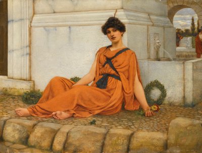 Riposo, la ragazza dei fiori da John William Godward