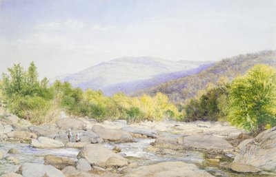 Paesaggio: Vista su Catskill Creek da John William Hill