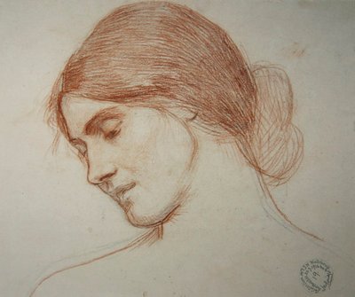 Testa di una giovane ragazza, a sinistra da John William Waterhouse