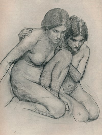 Studio per Le ninfe che trovano la testa di Orfeo, c1899 da John William Waterhouse