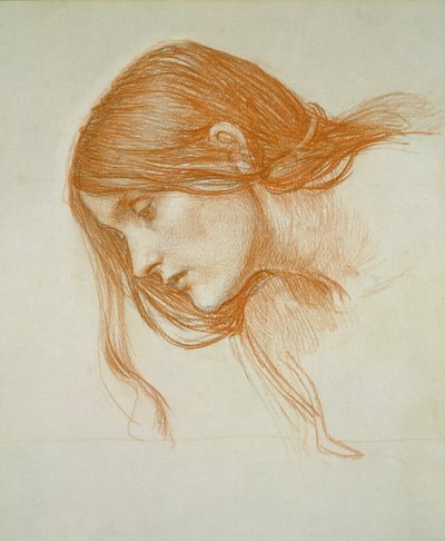 Studio della testa di una ragazza da John William Waterhouse