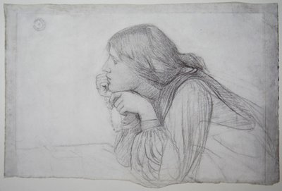 Studio di una figura femminile con rosario da John William Waterhouse