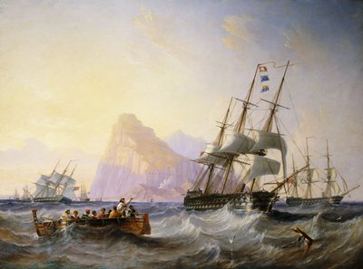 Navi da guerra britanniche al largo di Gibilterra, 1855 da John Wilson Carmichael