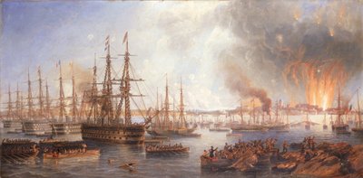 Il bombardamento di Sveaborg, 5 agosto 1855, 1856 da John Wilson Carmichael