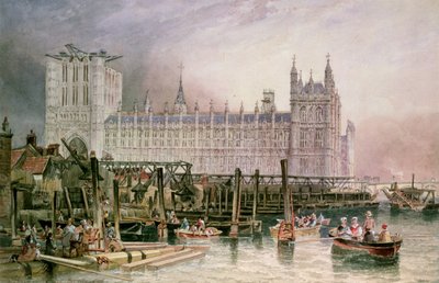 Le case del Parlamento in costruzione da John Wilson Carmichael