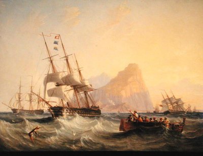 Navi da guerra a vela a Gibilterra da John Wilson Carmichael