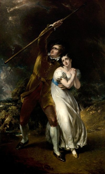Celadon e Amelia in una tempesta, 1840-49 da John Wood