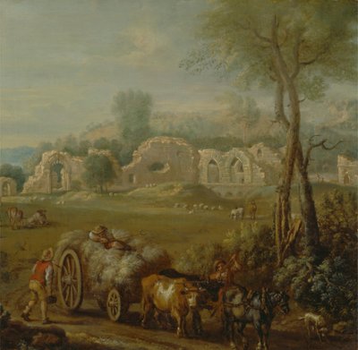 Carro di fieno che passa un