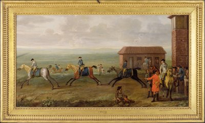 Lord Portmore che osserva i cavalli da corsa in esercizio su Newmarket Heath, c.1735 da John Wootton