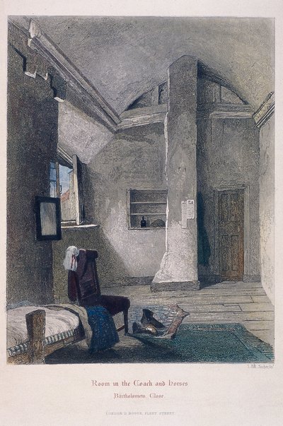 Coach and Horses Inn, Bartholomew Close, Londra, 1851 da John Wykeham Archer