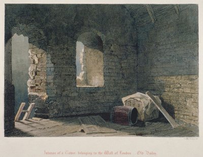 Vista interna di una torre appartenente alla London Wall a Old Bailey, City of London da John Wykeham Archer