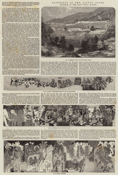 Dipinti nelle Grotte di Ajunta, Museo della East India House da John Wykeham Archer