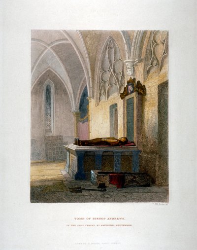 Tomba di Lancelot Andrews nella Cappella della Madonna, Chiesa di St Saviour, Southwark, Londra, 1851 da John Wykeham Archer