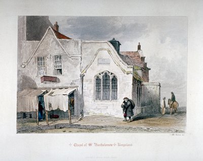 Veduta della Cappella di San Bartolomeo, Kingsland Road, Hackney, Londra, 1851 da John Wykeham Archer