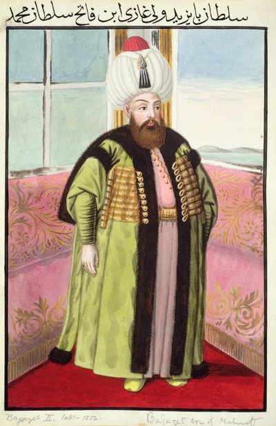 Bajazet (Bayezid) II (1447-1512 circa), detto "Adli", il Giusto, sultano dal 1481 al 1512, da "Una serie di ritratti degli imperatori di Turchia". da John Young