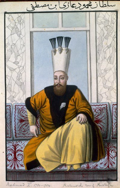 Mahmud I (1696-1754) Sultano dal 1730 al 1754, tratto da "Una serie di ritratti degli imperatori di Turchia" da John Young