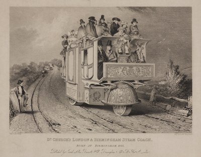 La carrozza a vapore di Dr. Church, Londra & Birmingham da John after Cooke