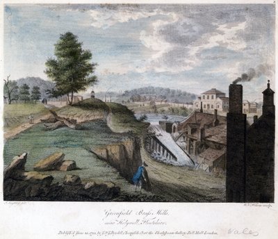 Mulini di ottone di Greenfield, vicino a Holywell, Flintshire, incisi da W.C. Wilson, c.1792 da John after Ingleby