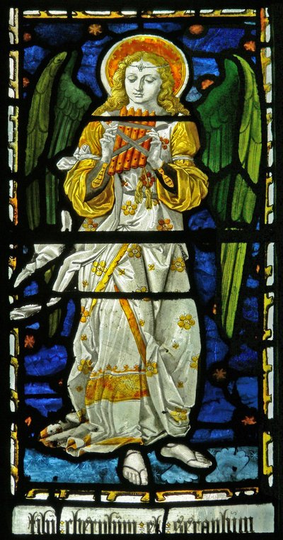 Angelo musicale, 1870 (vetrata) da John and Grylls Burlison