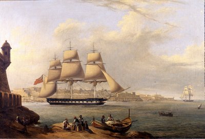Partenza dal Grand Harbour di Giovanni Schranz XIX secolo (63 x 43 cm) da John or Giovanni Schranz