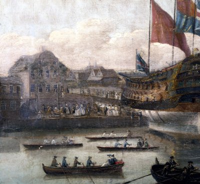 Varo al cantiere navale di Deptford (dettaglio) da John the Elder Cleveley