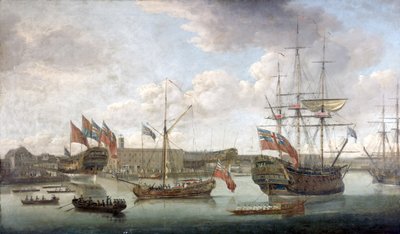 Varo al cantiere navale di Deptford, c.1750 da John the Elder Cleveley
