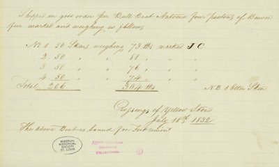 Nota di Johnson Gardner, Attraversamenti di Yellow Stone, 18 luglio 1832 da Johnson Gardner