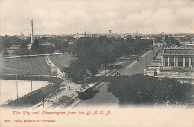 La città e Chowringhee dalla Y.M.C.A., inizio XX secolo da Johnston and Hoffmann