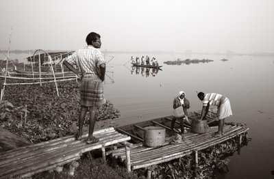 Pesca nelle zone umide a Kolkata, 2016 (foto) da Jon Nicholson