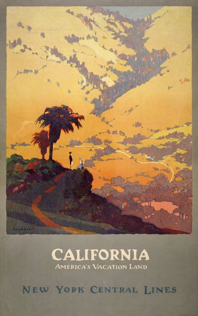 Poster di viaggio della California da Jon O. Brubaker