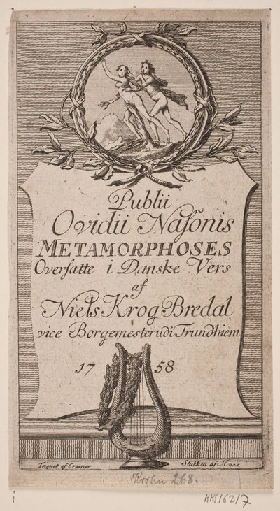 Frontespizio "Metamorfosi di Publio Ovidio Nasone" da Jonas Haas