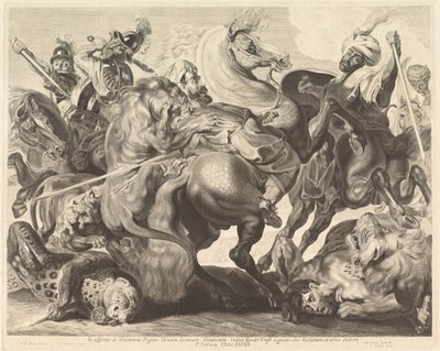 Caccia al Leone da Jonas Suyderhoff after Sir Peter Paul Rubens