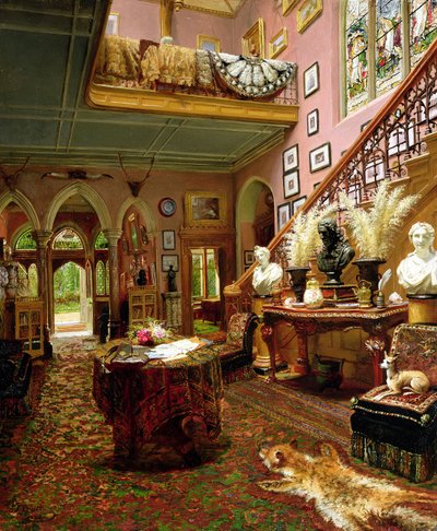 La Sala e la Scala di una Casa di Campagna, 1888 da Jonathan Pratt