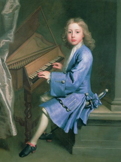 Garton Orme seduto al clavicembalo, c.1707 da Jonathan Richardson