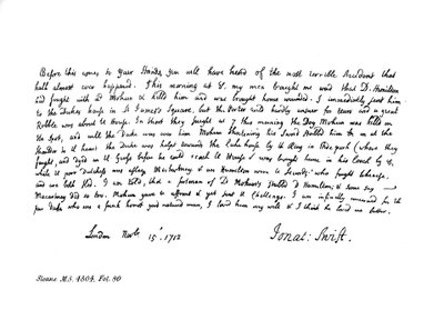 Estratto dal diario di Dean Swift, indirizzato a Mrs Dingley, 1712, 1840 da Jonathan Swift