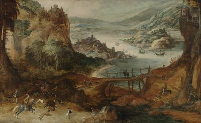 Paesaggio Fluviale con Caccia al Cinghiale da Joos de Momper (II)