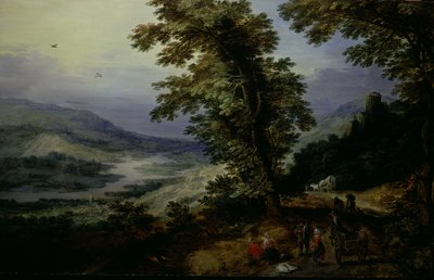 Strada di montagna con i viaggiatori da Joos de Momper II