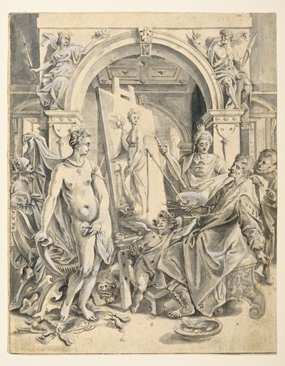 Apelle dipinge Campaspe da Joos or Jodocus van (after) Winghe