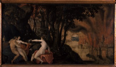 Lot e le sue figlie sotto rose e allori da Joos or Jodocus van Winghe