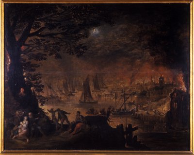 Città in Fiamme sul Mare da Joos or Josse de Momper