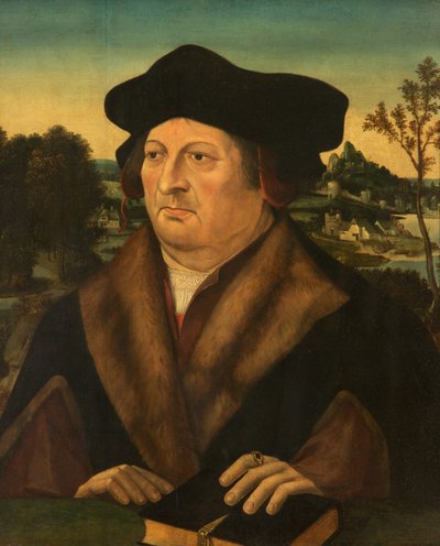 Ritratto di un gentiluomo in un paesaggio da Joos van Cleve