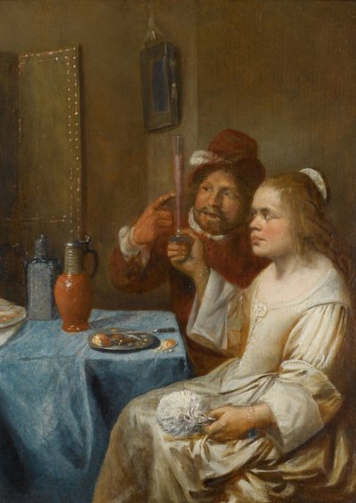 Una coppia che beve vino da Joos van Craesbeeck