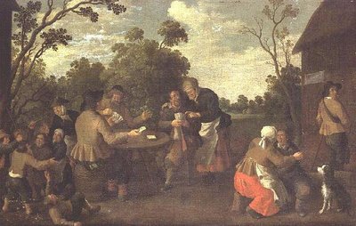 Contadini che giocano a carte e bambini che litigano da Joost Cornelisz. Droochsloot